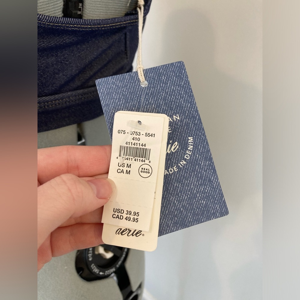 NWT Aerie Real Good Swim Top - A Match Made in Denim